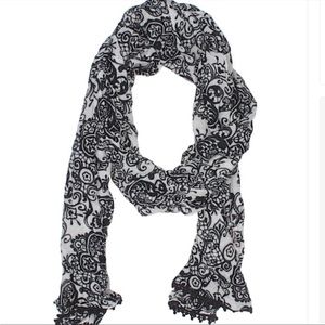 Disney Scarf - Filigree Mickey Mouse Icon - Black and White